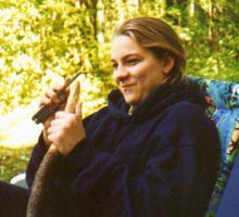 Nicole and her 'St-ick' - Camporee 1999